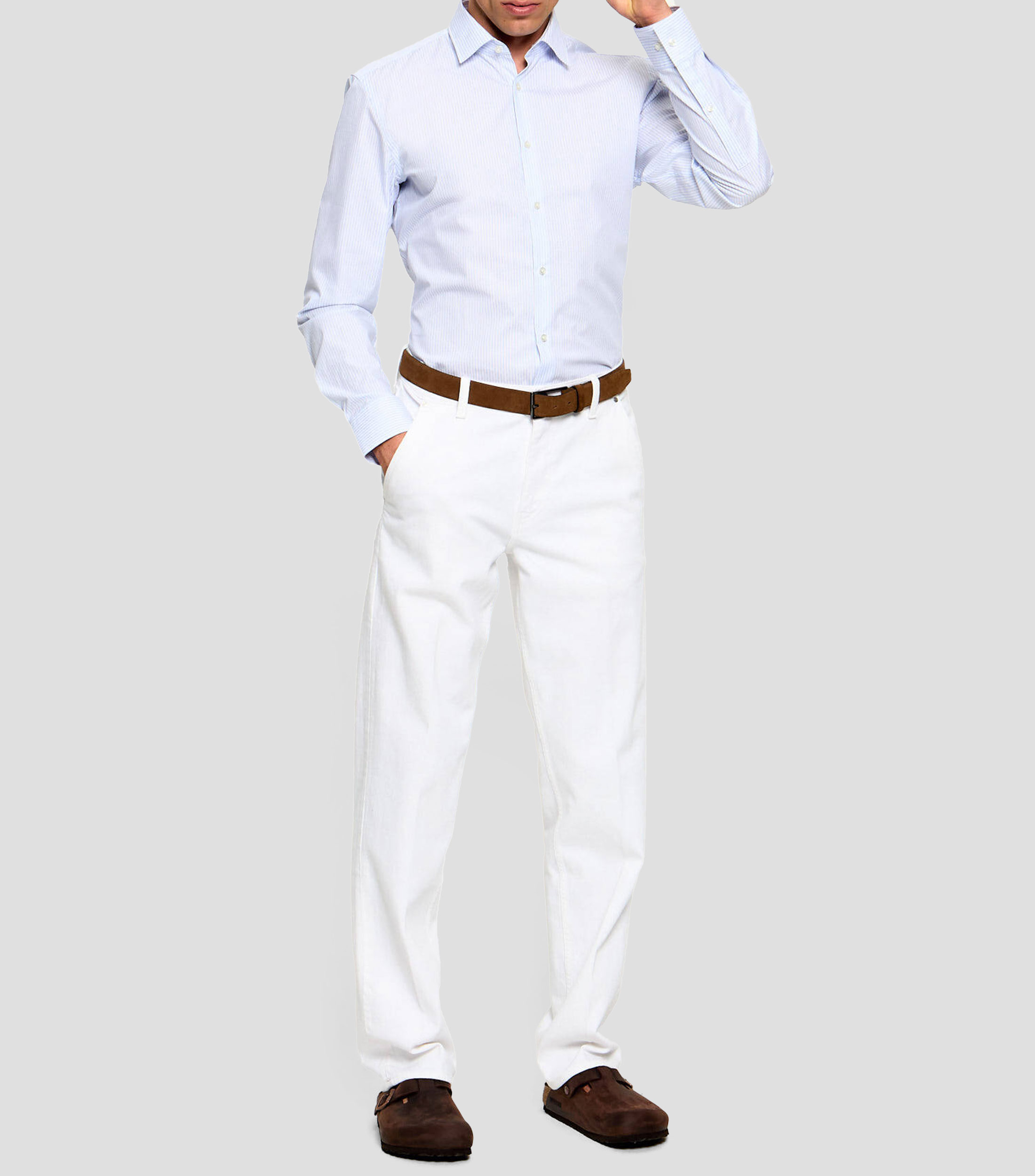 Camisa lisa manga larga Kenno Hombre